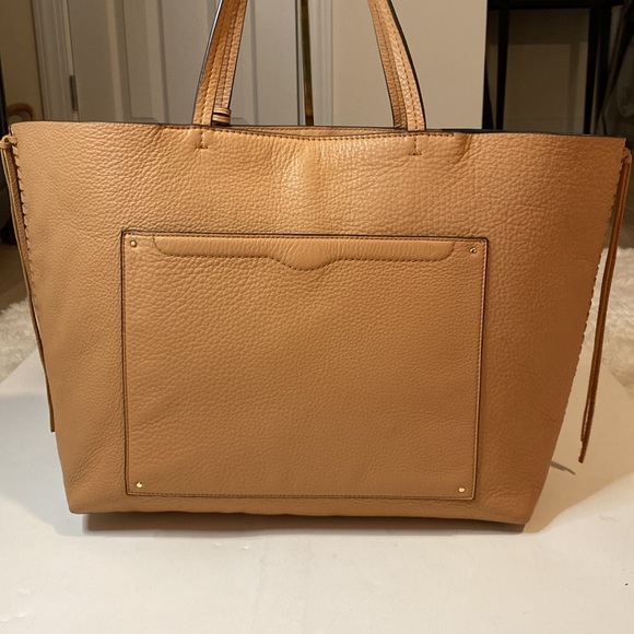 Rebecca Minkoff Peach Climbing Rope Unlined Leather Weekender Tote - Picture 5 of 9